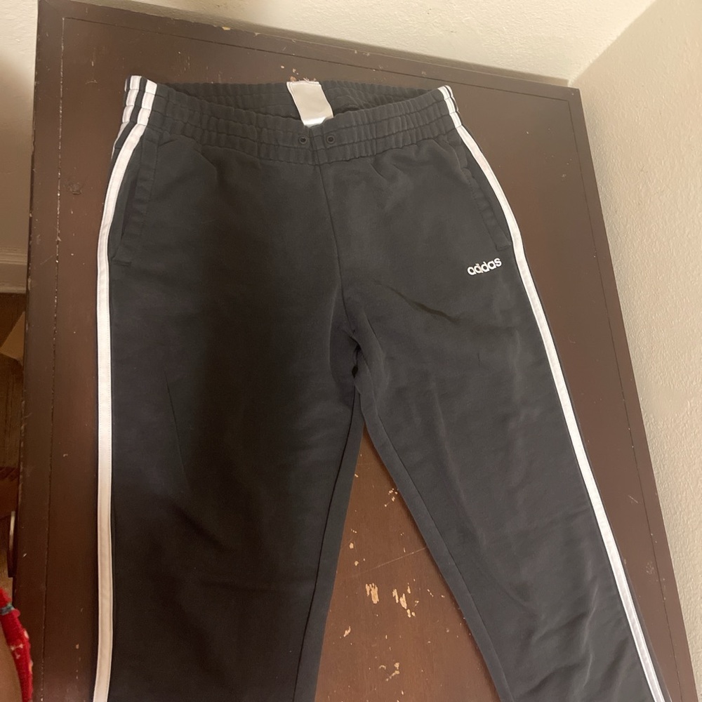 Adidas woman sweatpants black and white stripes and pink and black
